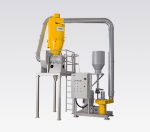 Yellow-grey coloured pulveriser machine are used by Polymer Link to manufacture rotomoulding raw materials