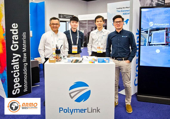 Polymer Link team attending the ARMO 2023 conference to share their superior rotomoulding raw material.