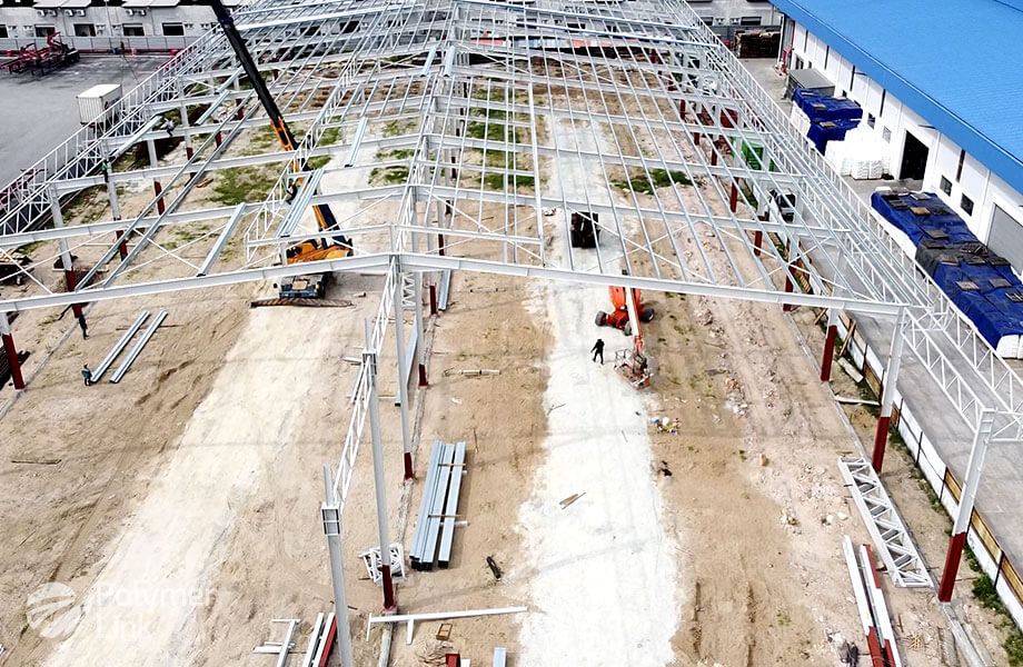 Polymer Link's warehouse is undergoing an expansion project to meet market demands.