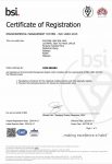 Certificate presented by BSI to Polymer Link on Environmental System Management ISO 14001:2015
