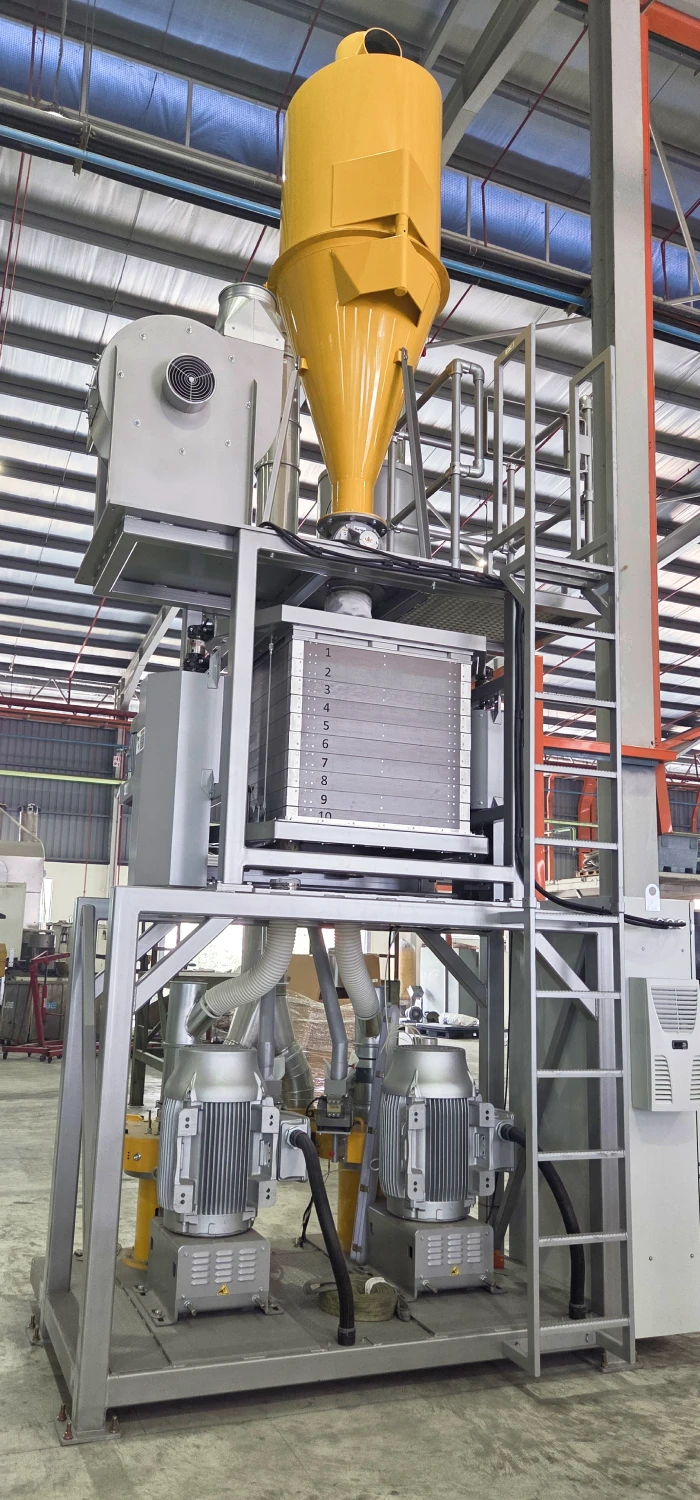 Newly commissioned MAAG REDUCTION REX duo plus PE pulveriser at Polymer Link’s production facility.